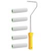Set of 5 Replacement Roller Magic Velvet 10 cm + Paint Roller Bracket