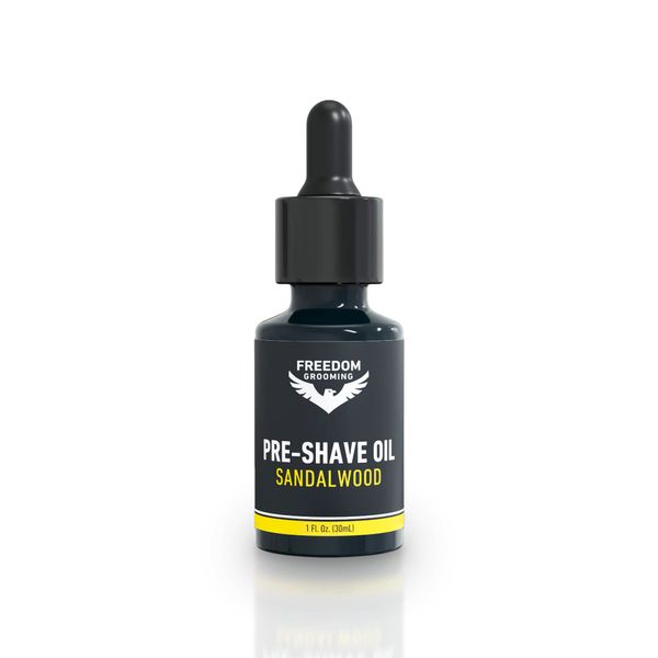 Pre-Shave Oil - FREEDOM GROOMING now Freebird - Sandalwood Shaving Oil for Men, Hydrates, Softens and Protects Skin from Bumps and Irritation
