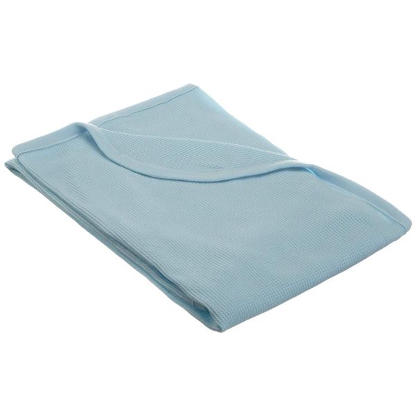 American Baby Company 100% Cotton Thermal Waffle Swaddle Blanket, Soft, Breathable & Stretchy, Blue, 30" x 40" for Boys and Girls, Perfect for Swaddling, Travel and Gifting