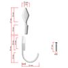 Fuxxer 5 x Solid Iron Hooks, Coat Hooks, Set of 5, White