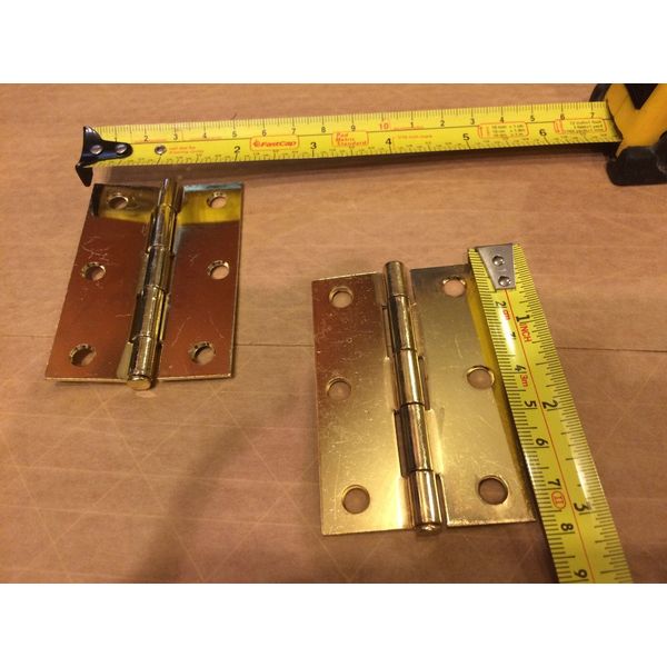 OnWard 844B-V Brass Plated Butt Hinges 3" x 2" x 1/16" thickness 2pc for $1.00