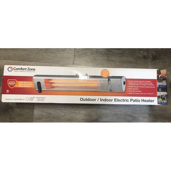 Comfort Zone 1500 Watt WATERPROOF Indoor/Outdoor Radiant Patio Heater CZPH20RSL