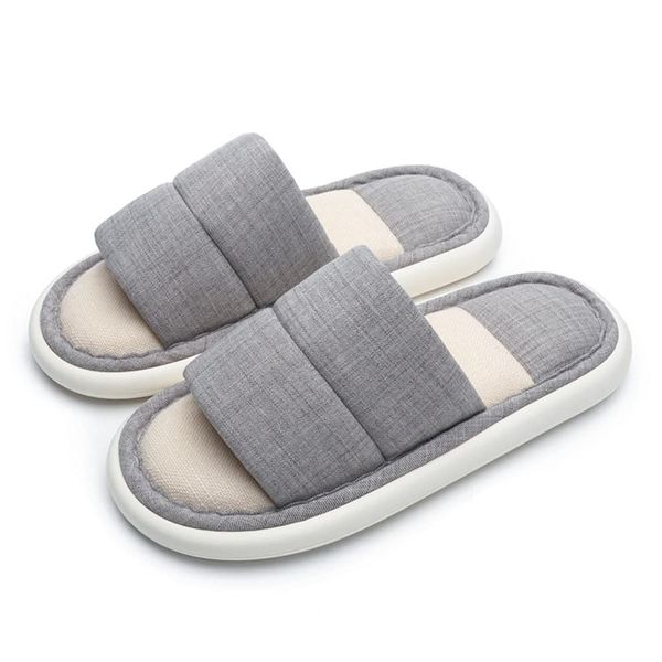 Euyqs Men's Women's Slippers, Open Front, Room Shoes, Lightweight, Stylish, Breathable, Barefoot, Washable, gray