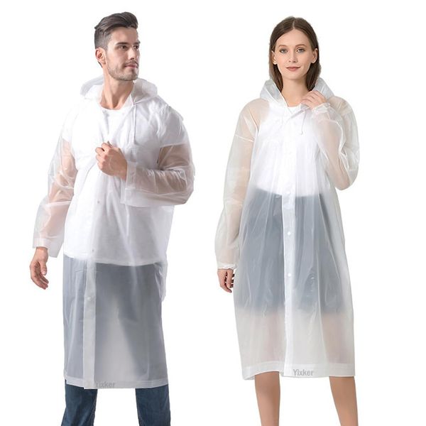 Yixker 2 Stück Regenponcho Damen/Herren Festival Wasserdicht,Leichter regenschutz Regencape,Wiederverwendbarer Regenmantel für Festival,Camping,Wandern,Angeln,Konzert,Stadion (Groß, Weiß)