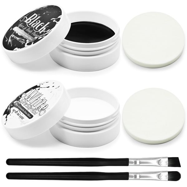 Set di colori per viso in bianco e nero, 70 g, per Halloween, per scheletro, fantasma, teschio, costume cosplay, costume professionale SFX, per adulti e bambini