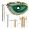 mookaitedecor Set of 4 Agate Slice Cabinet Knobs with Screws, Gold Plated Agate Drawer Pulls Handles for Dresser Kitchen Wardrobe Decorative