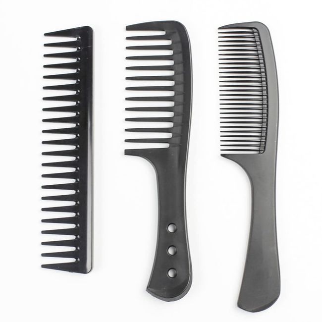 3PCS Breiter Zahnkamm,Kit Profi Friseur Kamm, Barbier Haarstyling Salon Lockenkamm Hitzebeständiger Antistatischer Carbon Kamm, Hair Comb für Männer und Frauen