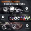 2PCS LED Dynamic Devil Eyes Light 33 Modes 12V Remote Control Headlight Retrofit