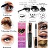 3Pc 4D Silk Fiber Lash Mascara for Longer Thicker Voluminous Extension Eyelashes
