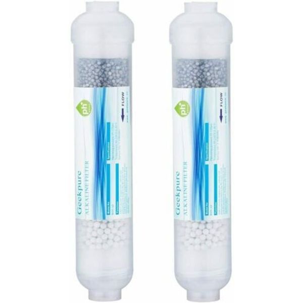 10 Inch Inline Alkaline ph+ Water Filter for Reverse Osmosis RO System-1/4” Port