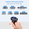 Eyoyo 1D Bluetooth Wearable Ring Barcode Scanner, Portable Mini Finger Bar Code Reader with 2.4GHz Wireless & USB Wired Connection for iPhone iPad Android iOS, for Book, Warehouse Inventory, Express