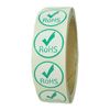 Green and White "RoHS" Label with Check Mark - 1" Diameter - 500 ct