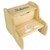 Personalized Natural Step Stool (Boho Rainbow)