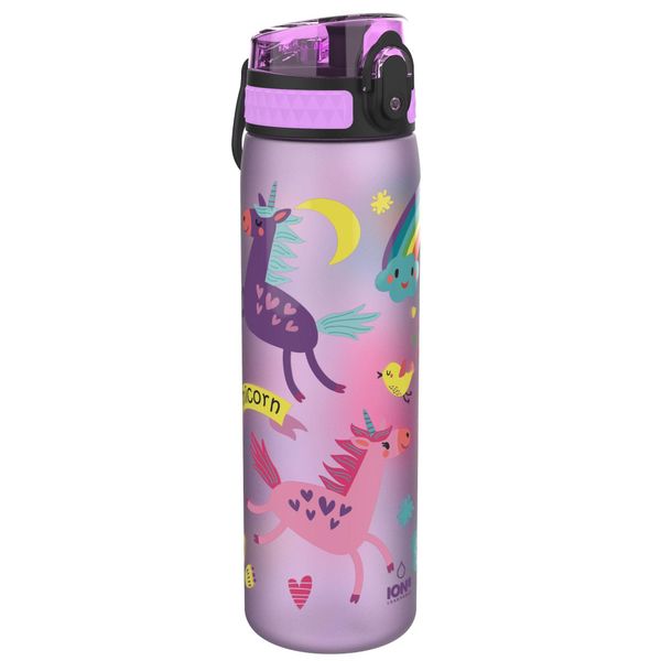 Ion8 Leak Proof Slim Water Bottle, BPA , 600ml, Unicorns