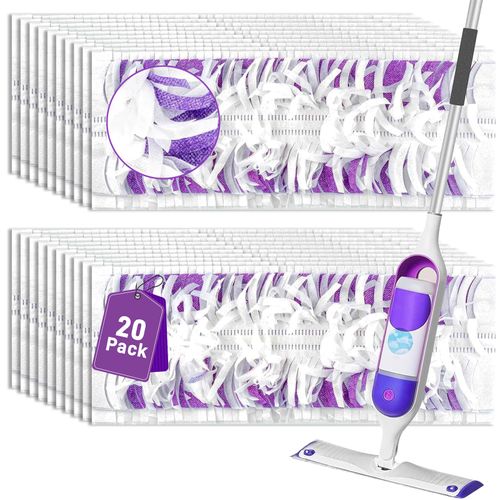 20 Pack Power Mop Refills for Swiffer Power Mop,Disposable Microfiber Replacement Pads for Multi-Surface Floor Cleaning