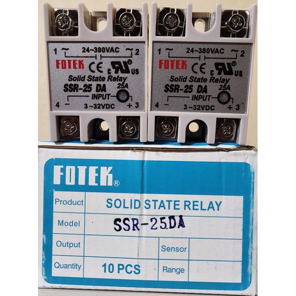 Fotek Solid State Relay SSR-25DA Module 3-32 VDC to 24-380 VAC, 25A max