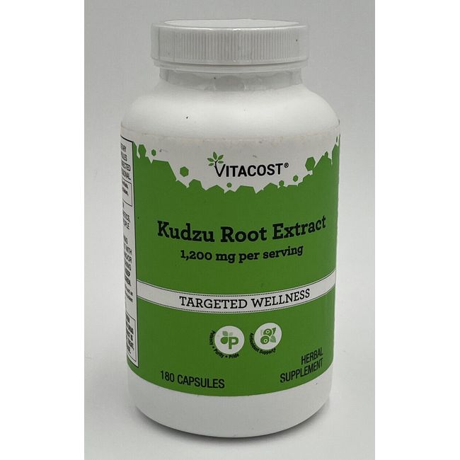 Vitacost Kudzu Root Extract-1200 mg per serving-180 Capsules-New Sealed