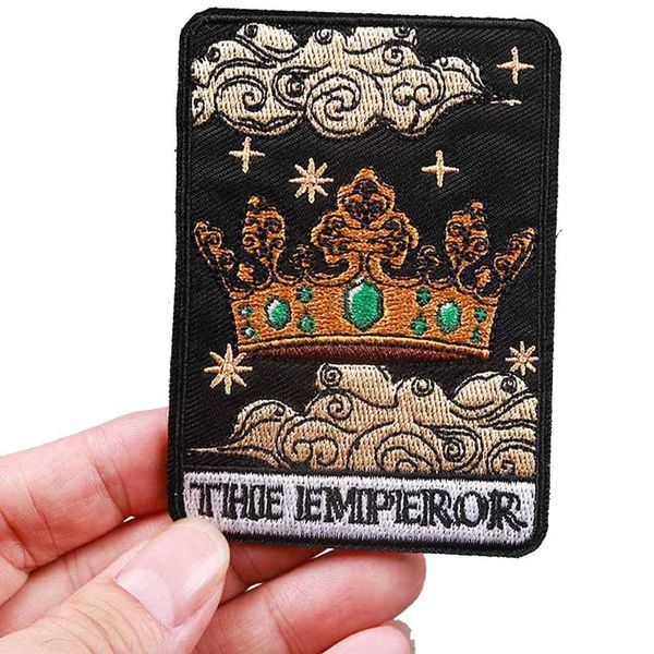 The Emperor Tarot Card Fortune Telling 3.6" Iron On Embroidered Thermoadhesive Patch for Clothing