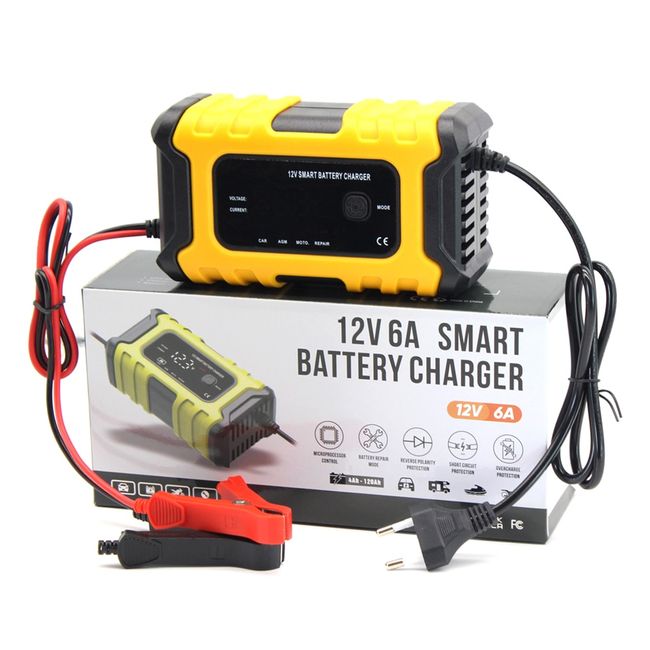 Voiture Batterie Chargeur , 12V 6A Intelligent Batterie Chargeur