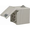 SIROX® CEE Surface-Mounted Socket, 5-pin, 400 V, 6 h Current 16 A, Colour: Light Grey