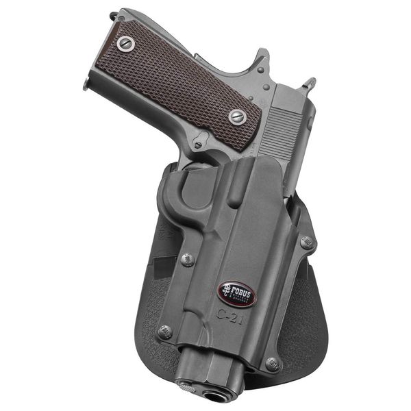 Fobus C21 Standard Holster for 1911 Style pistols without rail, Right Hand Paddle , Black