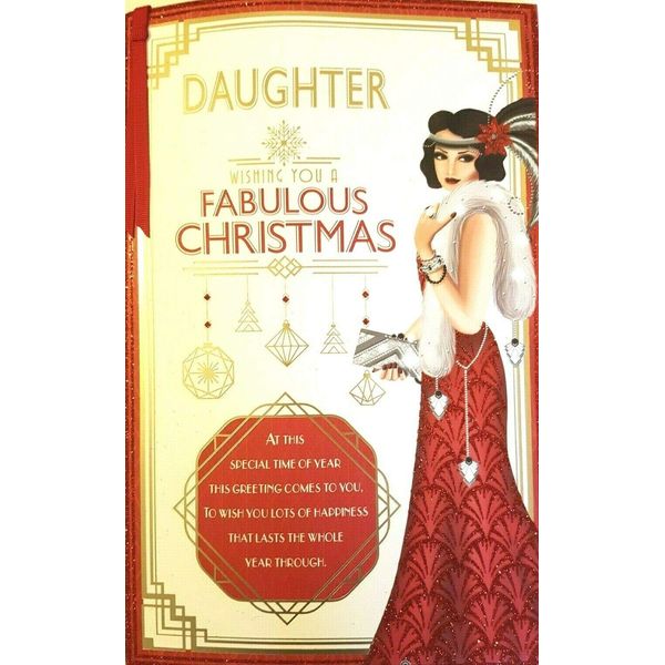 Art Deco - Daughter - 8 Page - Extra Large Christmas Card