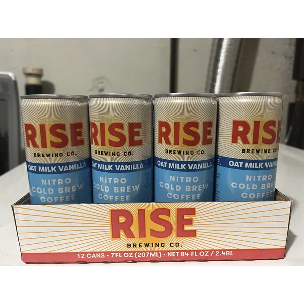 Rise Brewing Co. Organic Oat Milk Vanilla Nitro Cold Brew Coffee 12 PACK BLOWOUT