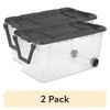 Wheeled Storage Container Jumbo Plastic Organizer Camping Sports Bedding 2 Pack