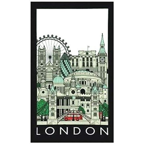 London Landmarks Tea Towel Souvenir Gift Cityscape Collage Montage St Pauls New