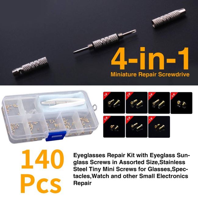 Glasses Repair Kit With Tiny Stainless Steel Screws Nose Pads Micro  Screwdriver Tweezer For Watch Clock Eyewear Repair, Free Shipping For New  Users