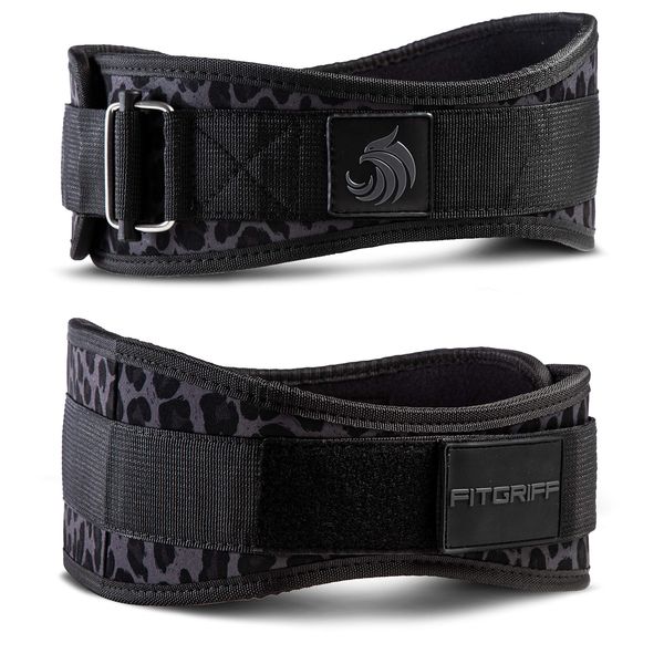 FITGRIFF® Gewichthebergürtel V2 - Gewichtheber Gürtel für Damen und Herren - Bodybuilding, Krafttraining, Crossfit Training - Trainingsgürtel, Weightlifting Belt, Gym Workout (Leopard, S)