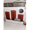 New Apothocary Co 3 pc LED Candle Pillar Set with  Remote Cinnamon Scent Red