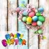 O-Kinee Easter decoration: Plastic Easter Eggs with Ribbon Colourful for Outdoor and Indoor Use