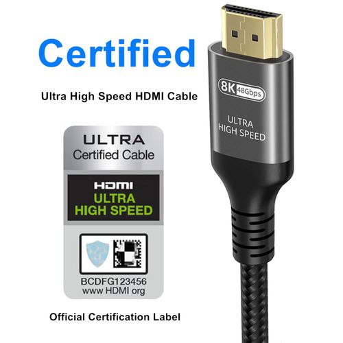 Ubluker 10k 8k 4k HDMI 2.1 Cable 1.5m, Certified Ultra High Speed HDMI Cable 4k 120Hz 144Hz 8k 60Hz ARC eARC 48Gbps HDR10+ Dolby Atmos HDCP2.3 Compatible for PS5 Mac RTX4090 TV PC