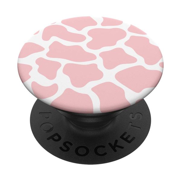 PopSockets Cow Print Pattern in Pastel Pink PopSockets Swappable PopGrip