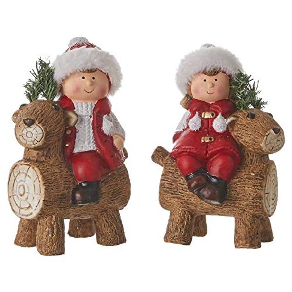 Edelman Characters with Reindeer 2Ass Christmas Decorations and Objects, Multicoloured, 8718861473032