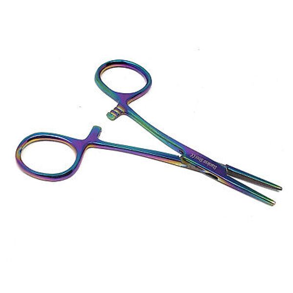 Hemostat Forceps 4.5" STR Locking Clamps Multi Titanium Color Stainless Steel CE