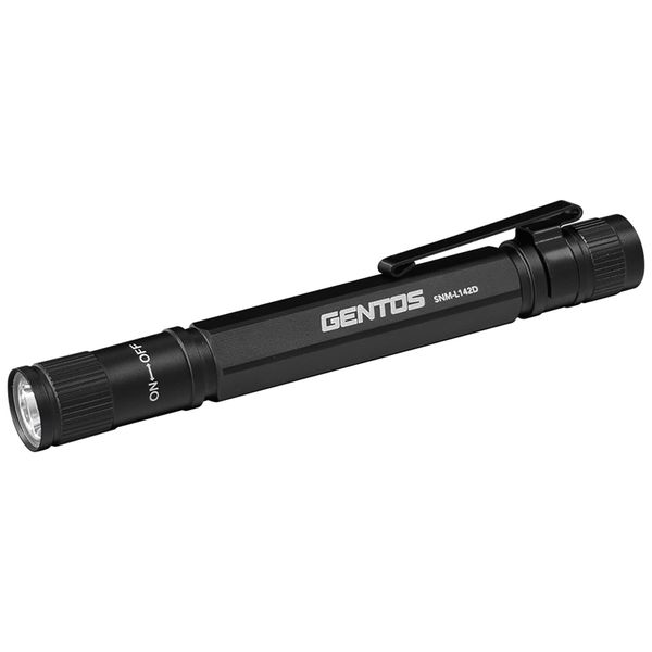 GENTOS SNM-L142D LED Flashlight, 150 Lumens Brightness, 12 Hours of Practical Light, Dustproof, Splashproof, Uses 2 AAA Batteries