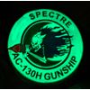 Lockheed Martin® AC-130H Spectre Gunship PVC Glow in The Dark Patch – with Hook and Loop