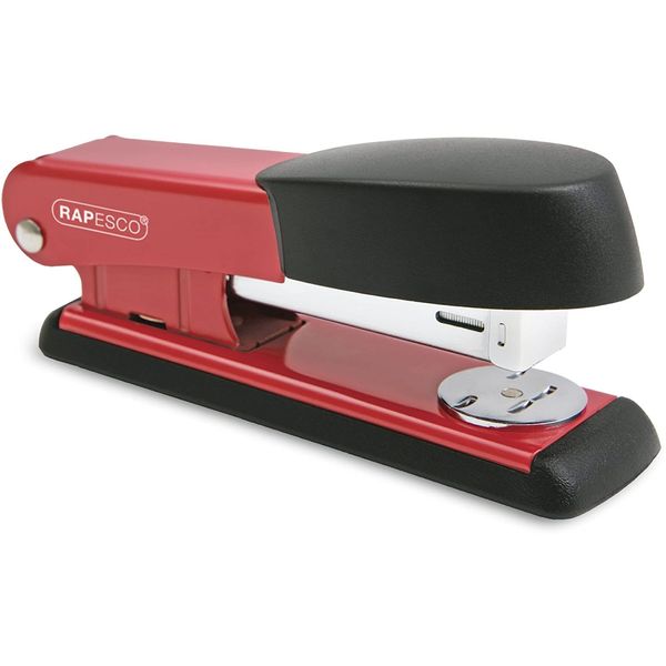 Rapesco R53500R2 Bowfin Half Strip Stapler, 25 Sheet Capacity, Red