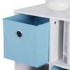  6 Cube Cubby Storage Shelf Organizer Stackable Cabinet w/3 Bins White/Blue
