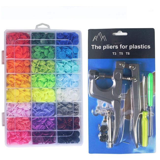 Sets T5 Plastic Snap Button with Snaps Pliers Tool Kit & Organizer  Containers