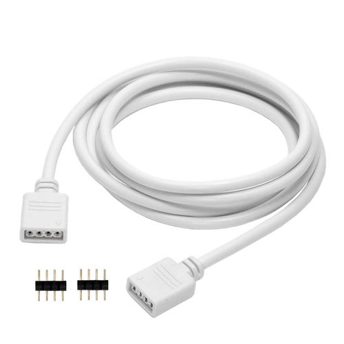SAMSUCOS 2PCS 2.5m LED Tape Extension Cable for 4 Pin RGB LED Connector Wire Tape Light Strip Light SMD 5050 3528 2835 4x Male Male Connector
