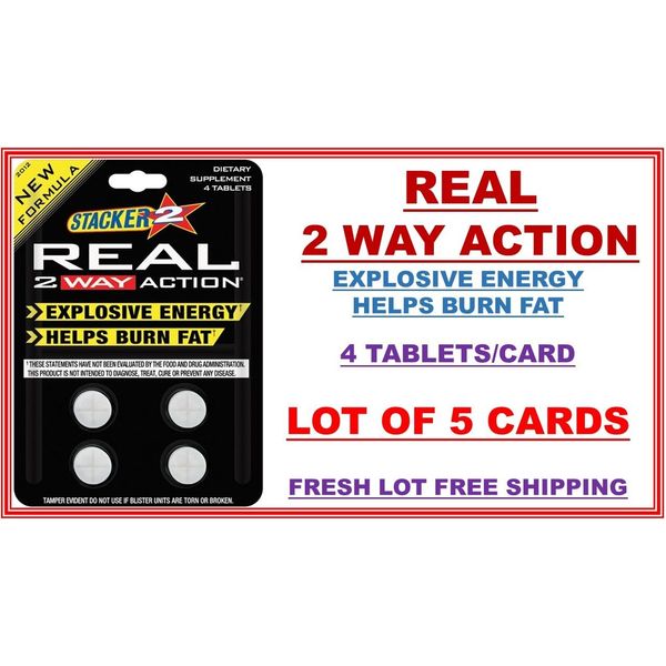 Genuine Real 2 Way Action Diet & Energy Tablets 4/Cards (Lot of 5X) 20