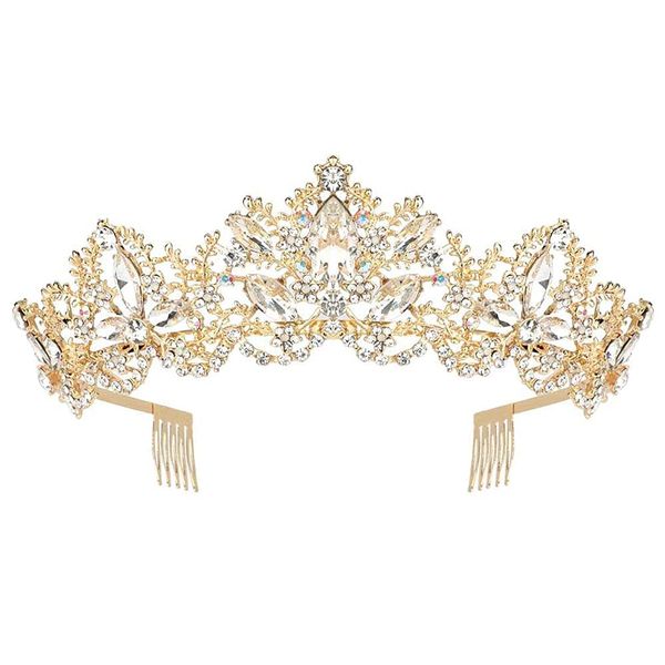 Didder Bridal Tiara Gold Tiaras for Women, Crystal Tiaras and Crowns for Women Princess Tiaras for Girls Birthday Crown for Prom Wedding Party Halloween Costume Hair Accessories Christmas Gift