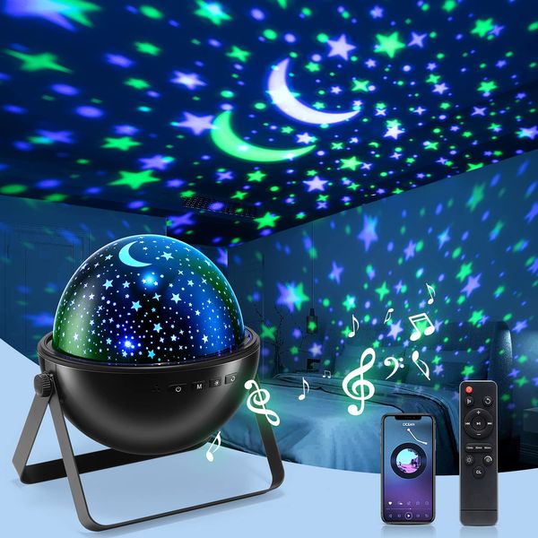 Star Projector Night Light for Kids Room, Bluetooth Speaker+Remote Star Night Light Projector for Kids,48 Lighting LED Star Projector for Kids Projector,AUTO Timer Baby Night Light for Kids&Baby Gifts