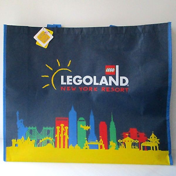 Legoland New York Large Reusable Shopping Bag Larger Counter Navy Blue 22" x 19"