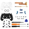 Unique Pure Color Replacement Shell (DTC) Designed for eXtremeRate PS4 Controller JDM-040/050/055, Upgrade Board & Ergonomic Shell & Back Button & Trigger Stop (Controller Not Included) 【White】
