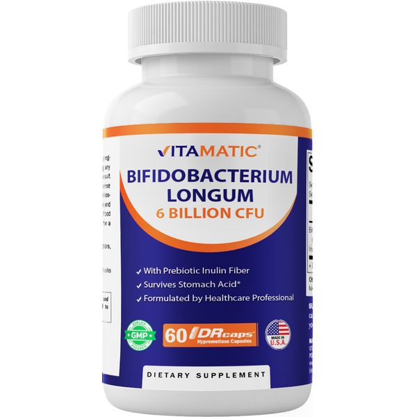 Vitamatic Bifidobacterium Longum 6 Billion CFU per DR Capsule - 60 Count