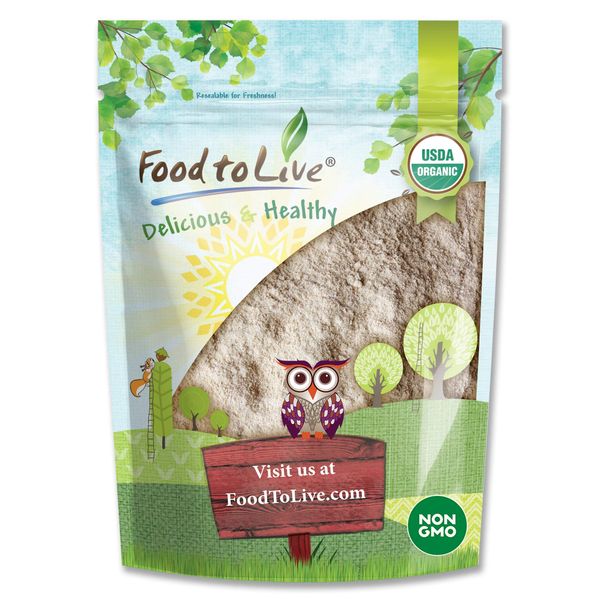 Food to Live Organic Barley Flour, 2 Pounds – Non-GMO, Stone Ground from Whole Hulled Barley, Fine, Kosher, Vegan, Bulk. Rich in Fiber. Perfect for Flour Blends. Great for Baking. Product of the USA.